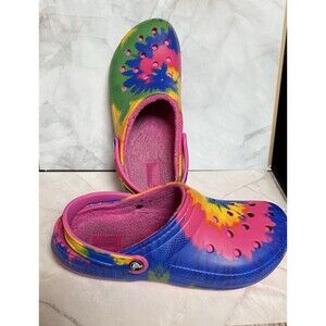 Paint Splatter Pink Crocs W12/ M10